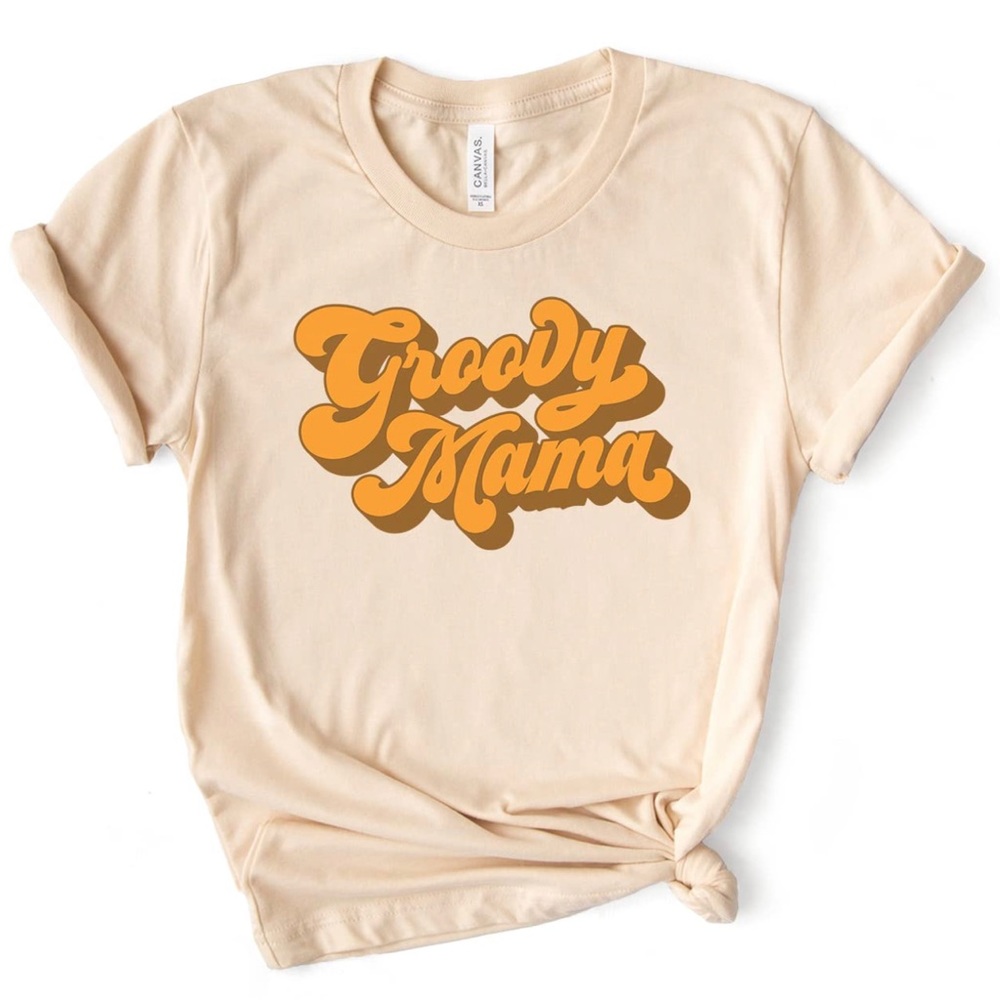 70s Groovy Mama Soft Cream T Shirt - Unisex Large